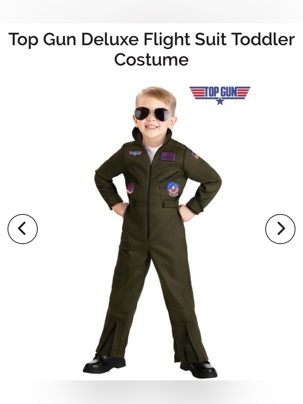 Top Gun Maverick Toddler Flight Suit Costume - 18 Months